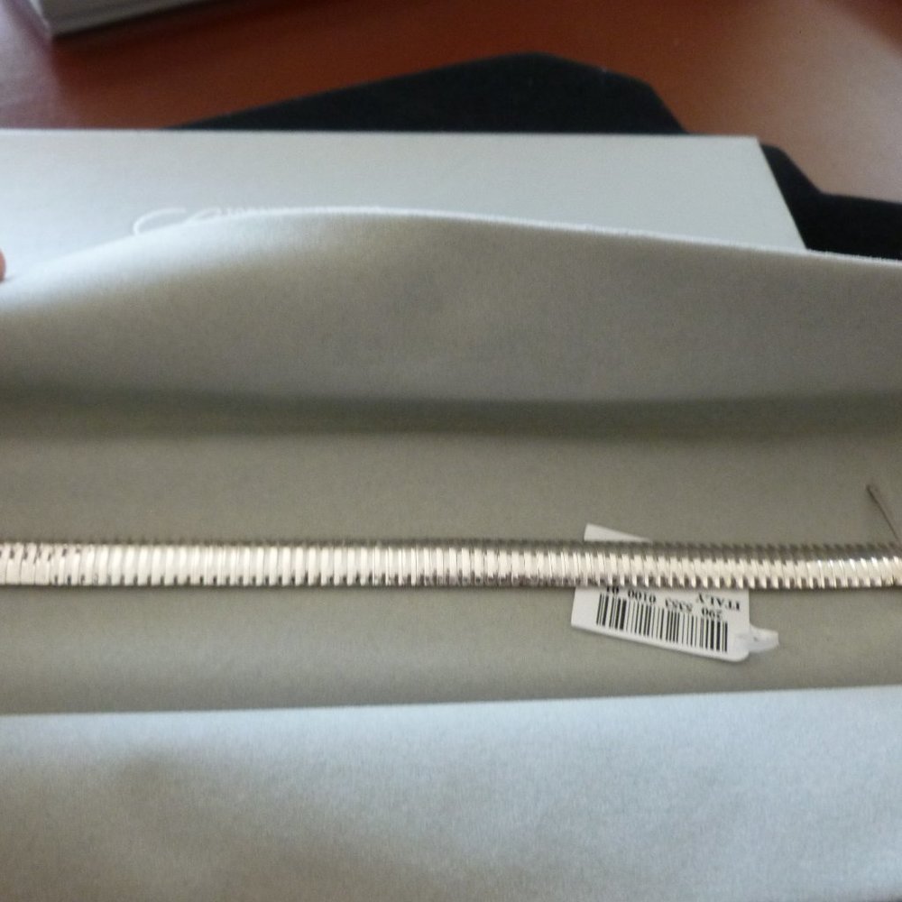 NIB Sterling Silver Flexible Bangle Bracelet Italy